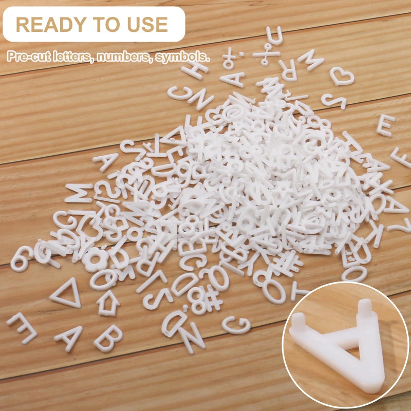 Big Role Letters for Letter Board Letters Only, 1 inch White Message Board Letters Felt Letter Board Sign Accessories (378 pcs), 1â€ Pre Cut Plastic Letterboard Letters Numbers Changeable Menu Board Replacement - Image 4